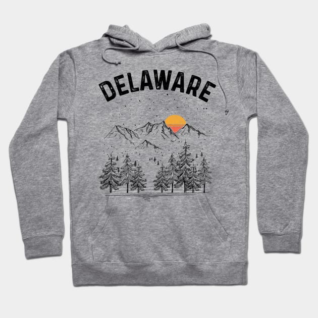 Delaware State Vintage Retro Hoodie by DanYoungOfficial